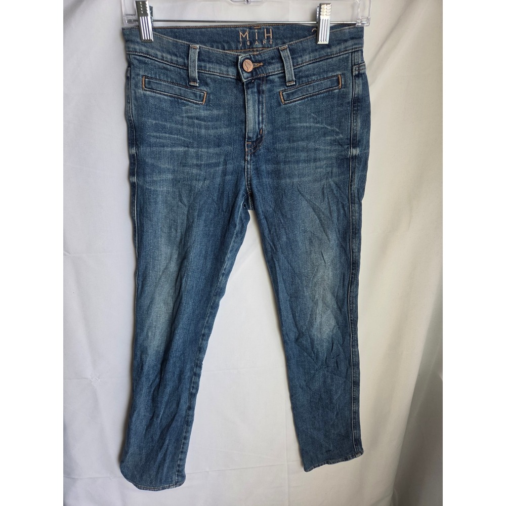 MiH Jeans The Mid Rise Jeans Womens Blue Medium Slim Mid Straight